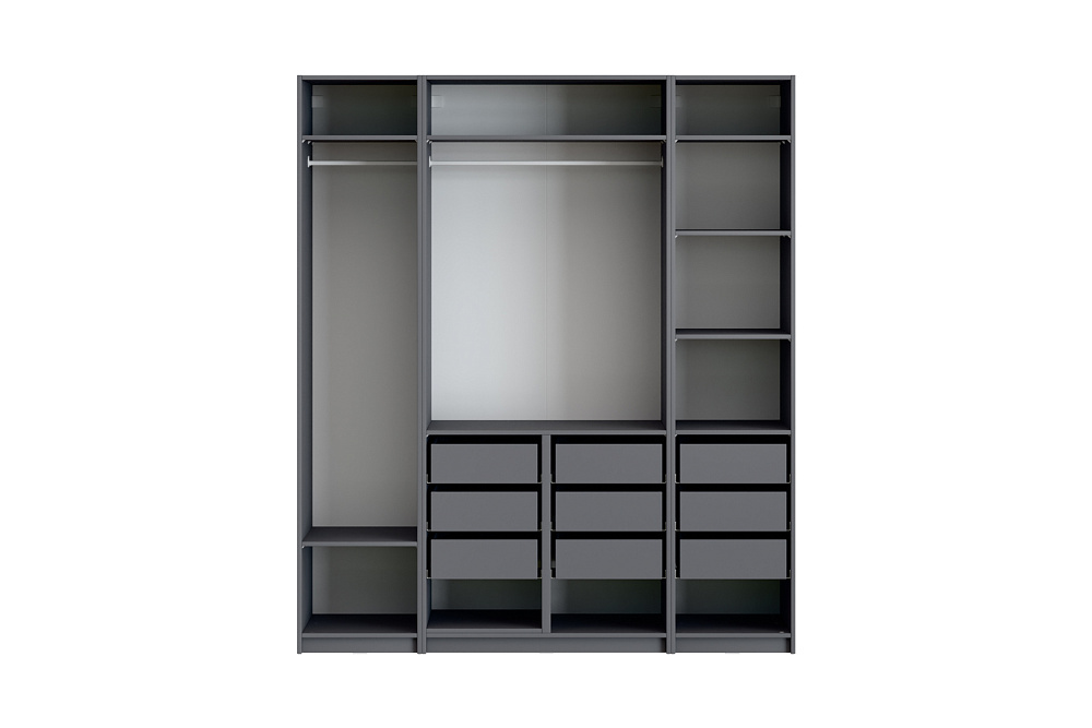 Гардеробная прямая Макс №3 серая