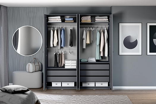 Гардеробная прямая Макс №4 серая