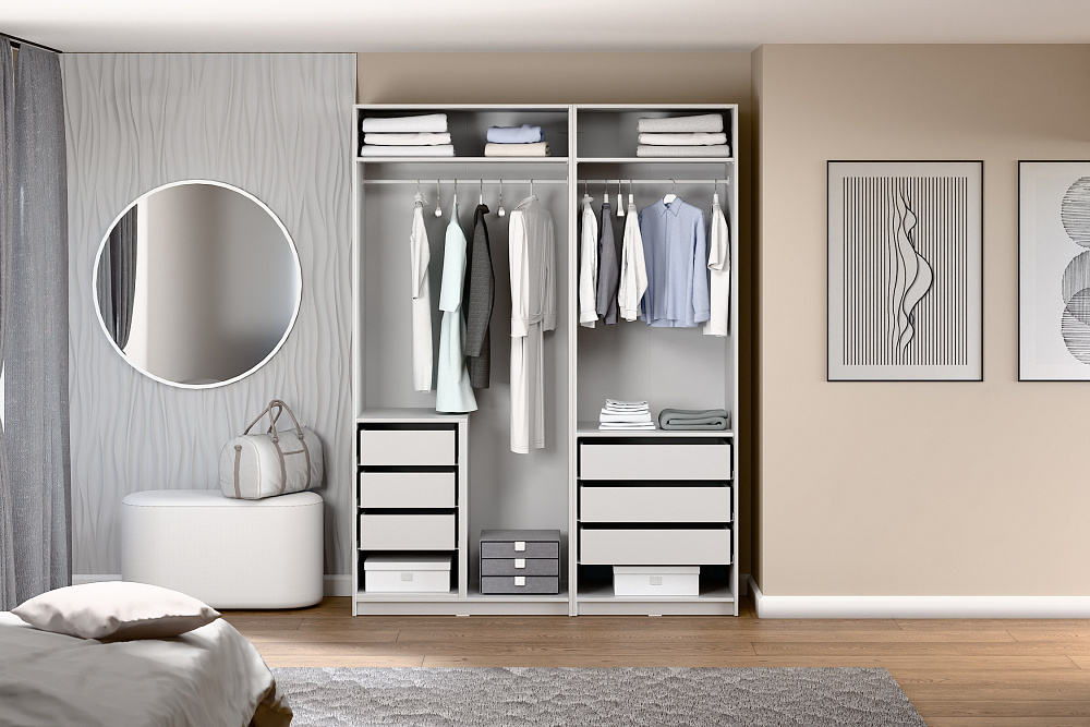 Гардеробная прямая Макс №6 белая