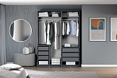 Гардеробная прямая Макс №6 серая