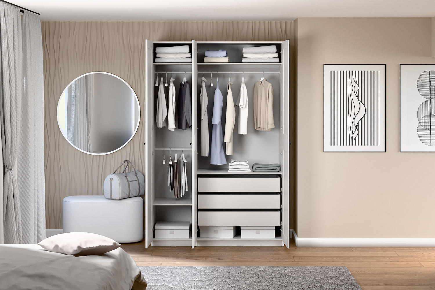 Гардеробная прямая Макс №7 белая