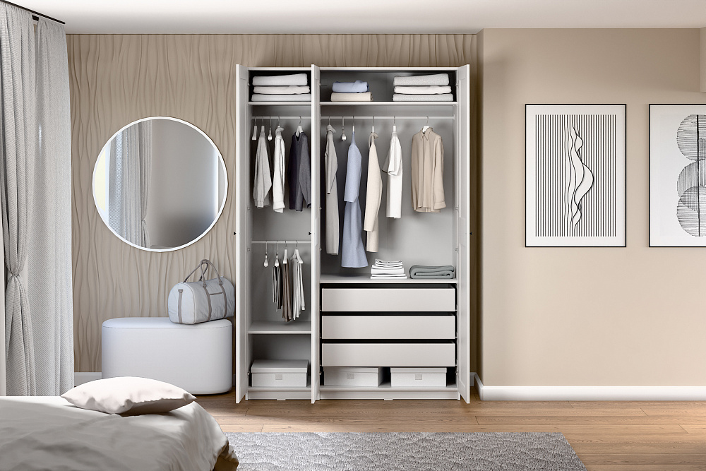 Гардеробная прямая Макс №7 белая