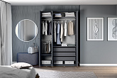 Гардеробная прямая Макс №7 серая