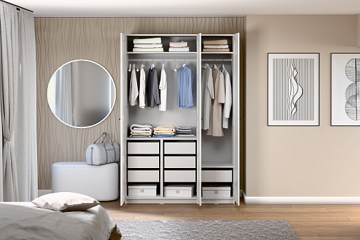 Гардеробная прямая Макс №8 белая