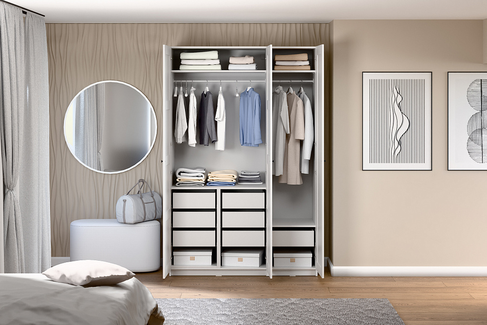 Гардеробная прямая Макс №8 белая