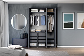 Гардеробная прямая Макс №8 серая