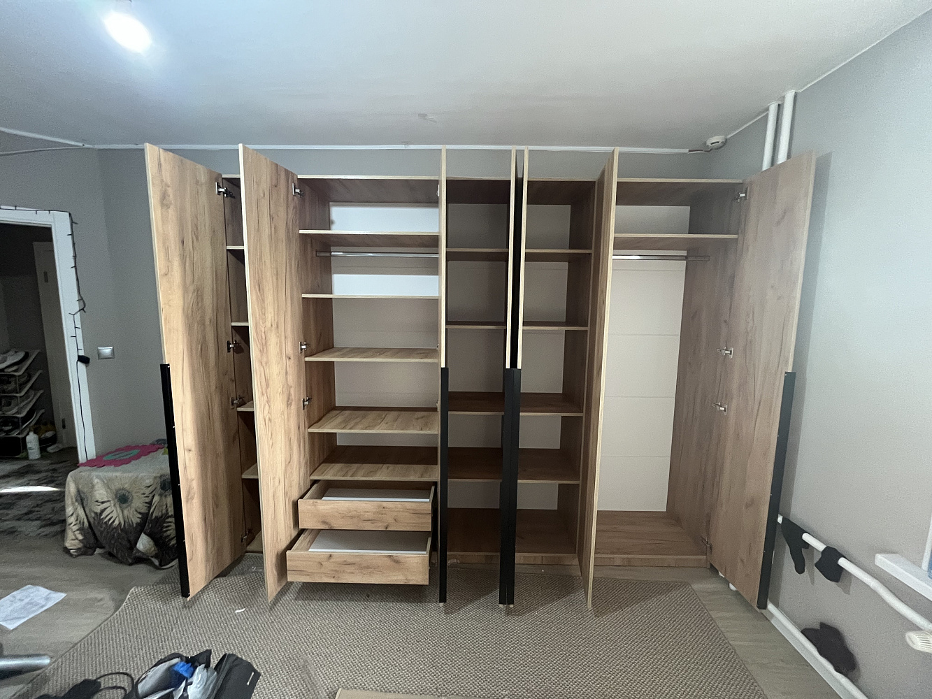 Шкаф 3-х створчатый Тивина графит серый