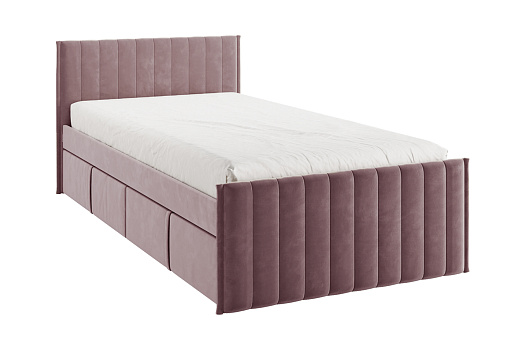Кровать с ящиками Твикс велюр пудра