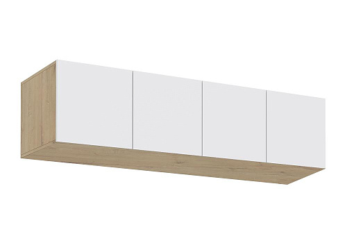 Антресоль четырехдверная Аксельмуд дуб вотан / белый гладкий