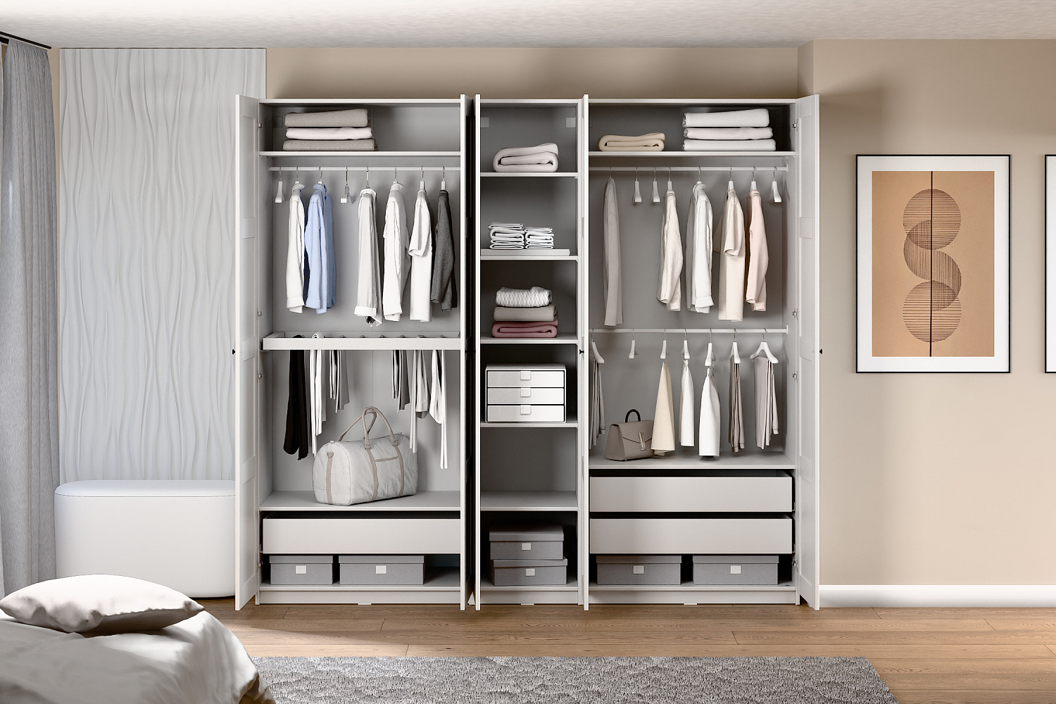 Гардеробная прямая Макс №2 белая