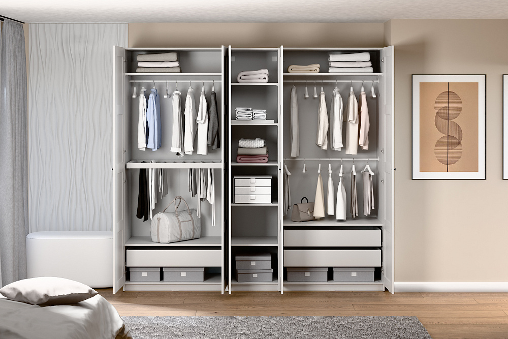 Гардеробная прямая Макс №2 белая