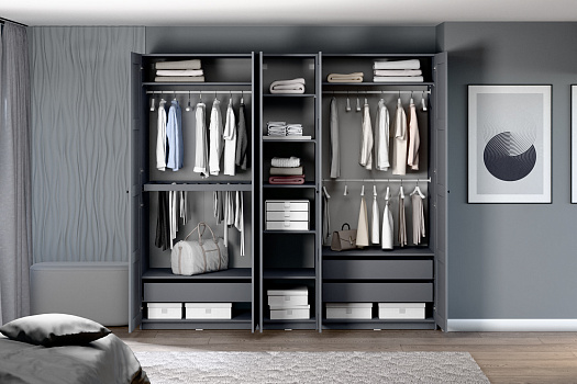 Гардеробная прямая Макс №2 серая