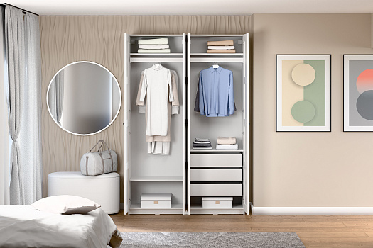 Гардеробная прямая Макс №9 белая