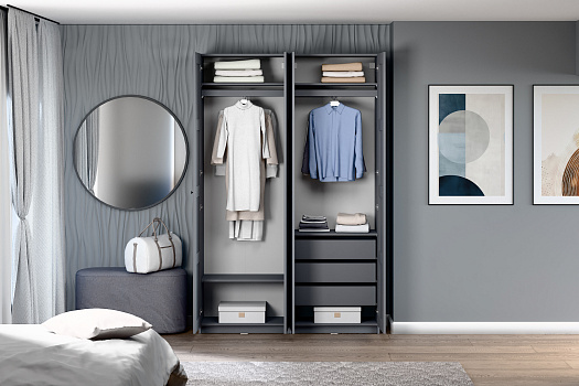 Гардеробная прямая Макс №9 серая