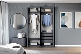 Гардеробная прямая Макс №9 серая