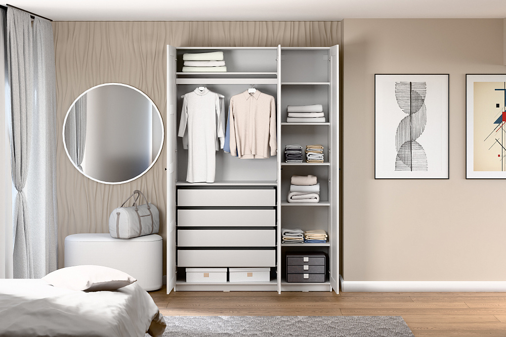 Гардеробная прямая Макс №10 белая