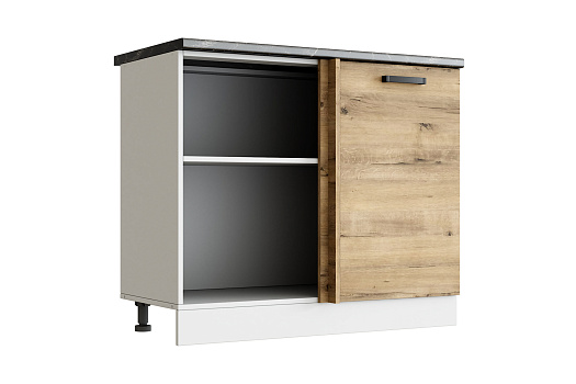 Брауни НУ1000 шкаф нижний угловой белый гладкий / дуб вотан