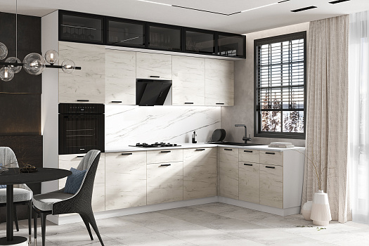 Кухня угловая Рио NEW №4 3.0 х 1.8 м дуб крафт белый