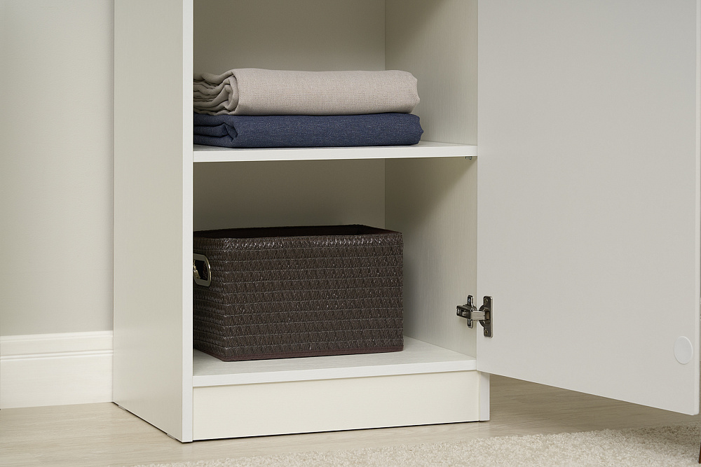 Шкаф-витрина Ливерпуль белый / ясень ваниль