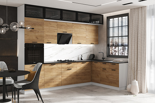 Кухня угловая Рио NEW №4 3.0 х 1.8 м дуб крафт