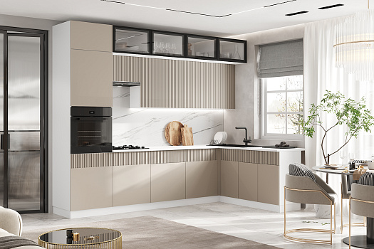 Кухня угловая Оливия 3.0 х 1.8 м шарли мокко