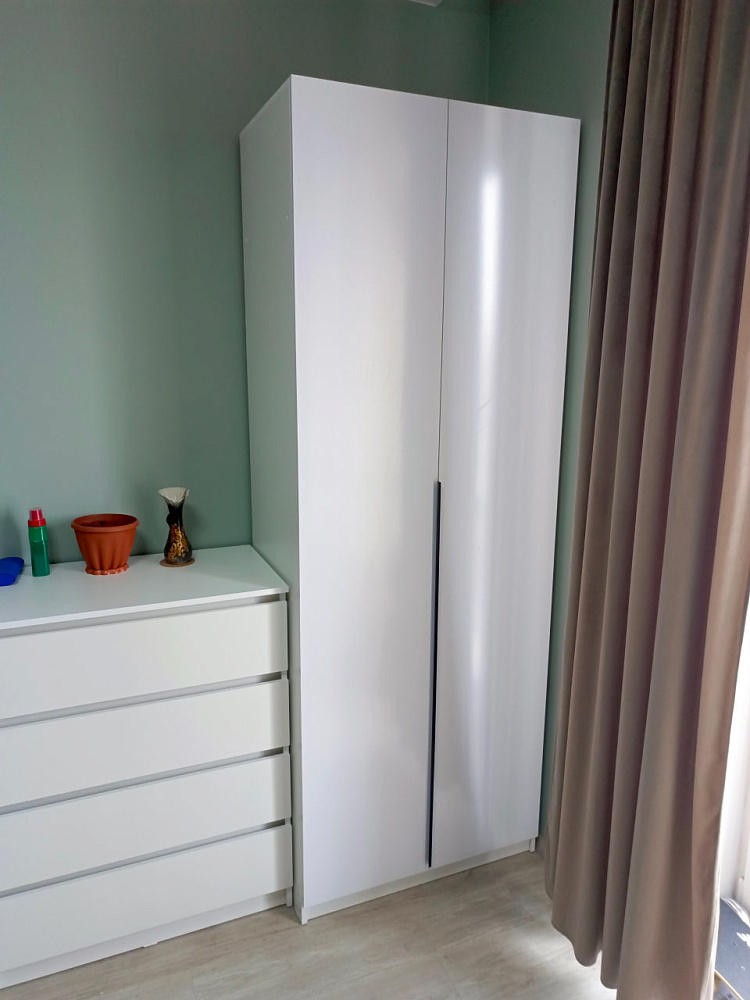 Шкаф 2-х створчатый Тивина белый текстурный