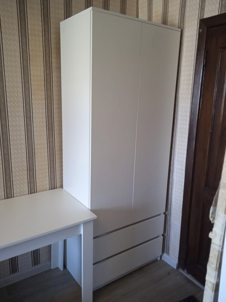 Шкаф 2-х створчатый с ящиками Эккервуд графит серый