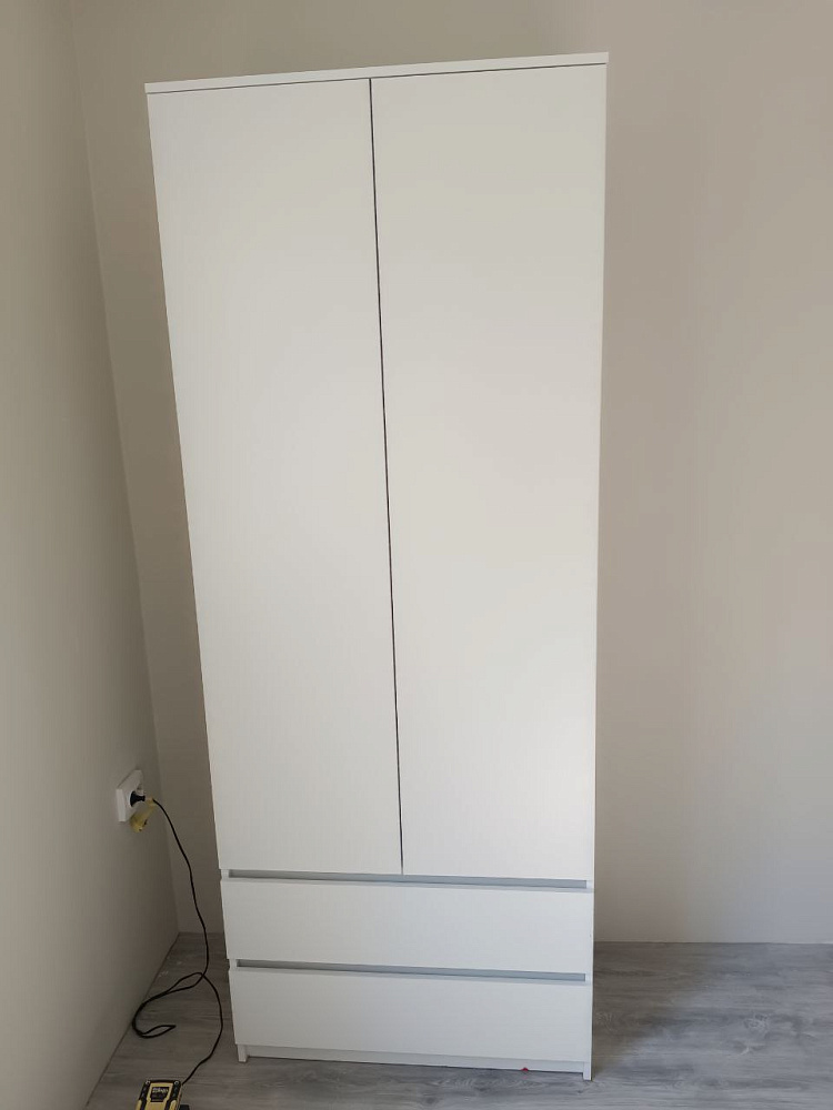 Шкаф 2-х створчатый с ящиками Эккервуд графит серый