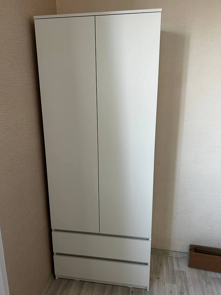 Шкаф 2-х створчатый с ящиками Эккервуд графит серый