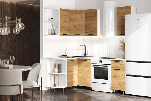 Кухня угловая Рио NEW 2.0 х 1.3 м дуб крафт