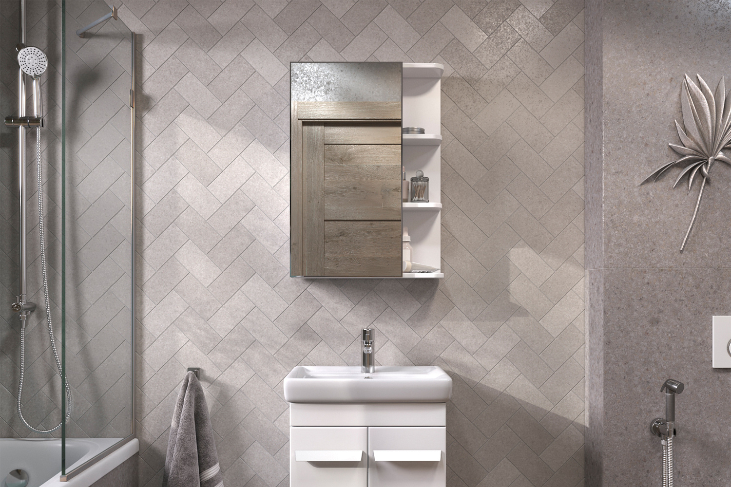 Зеркало-шкаф навесной Nova белый