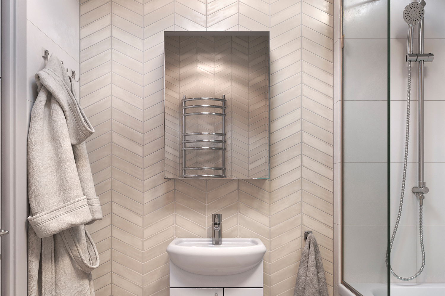 Зеркало-шкаф Grand белый