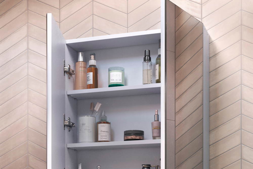 Зеркало-шкаф 2-х створчатый Grand белый