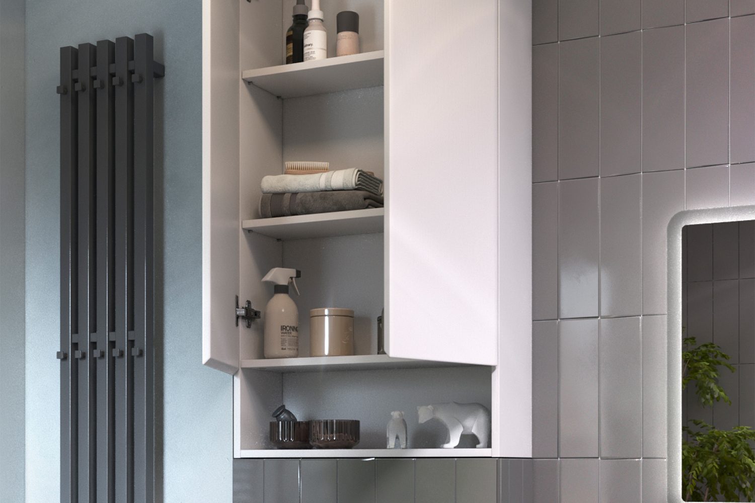 Шкаф навесной с нишей Wing белый