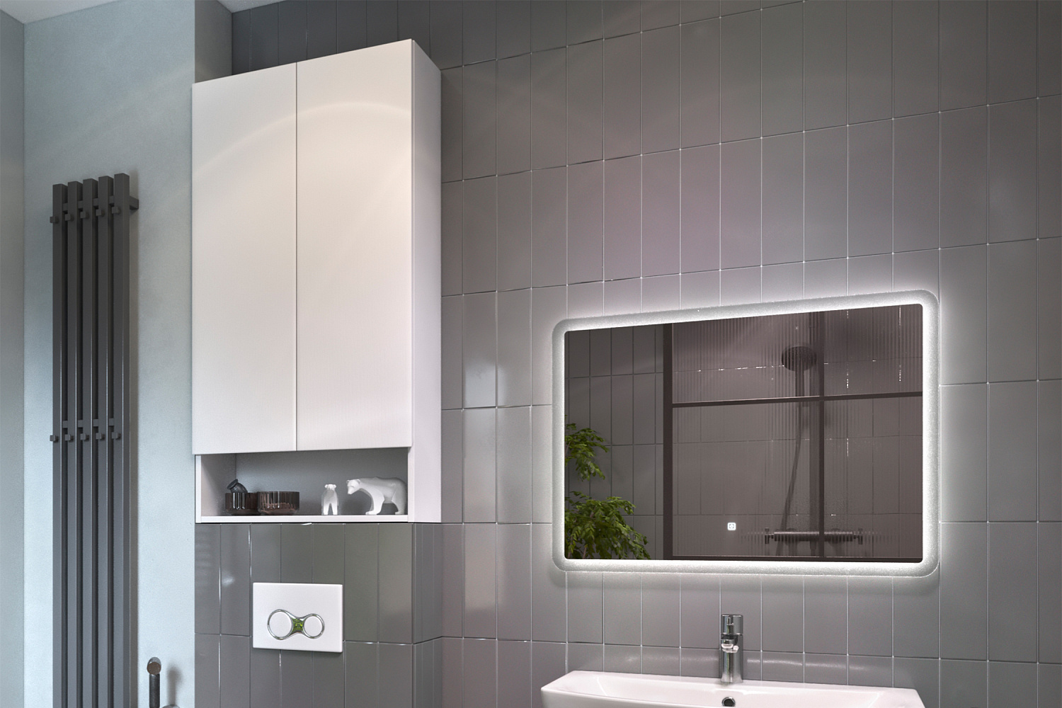 Шкаф навесной с нишей Wing белый