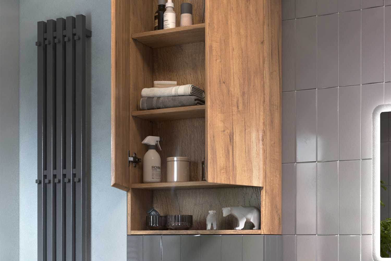 Шкаф навесной с нишей Wing дуб золотой