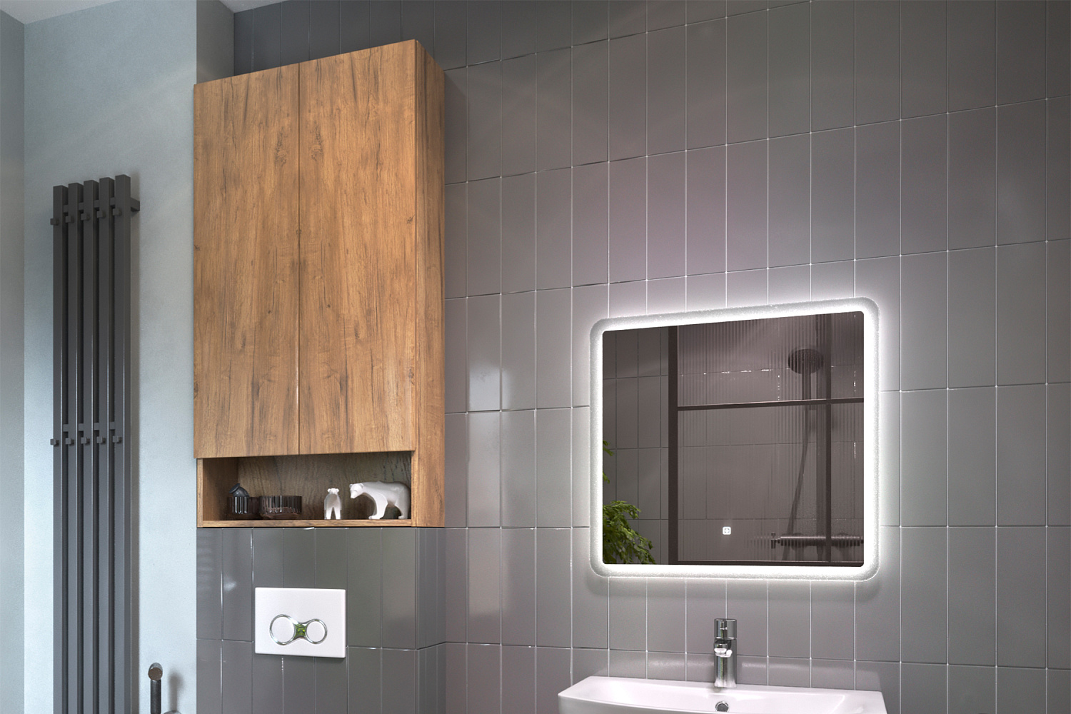 Шкаф навесной с нишей Wing дуб золотой