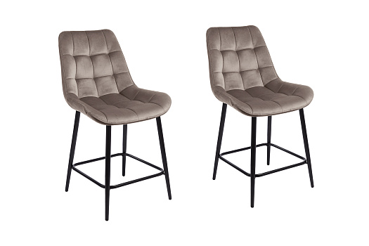 Комплект стульев полубарных AV 405 с поворотным механизмом черный муар / капучино