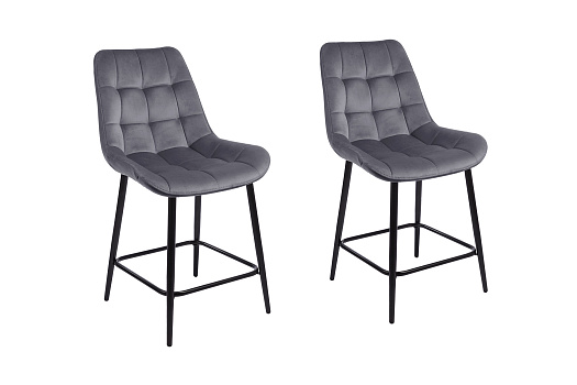 Комплект стульев полубарных AV 405 с поворотным механизмом черный муар / серый