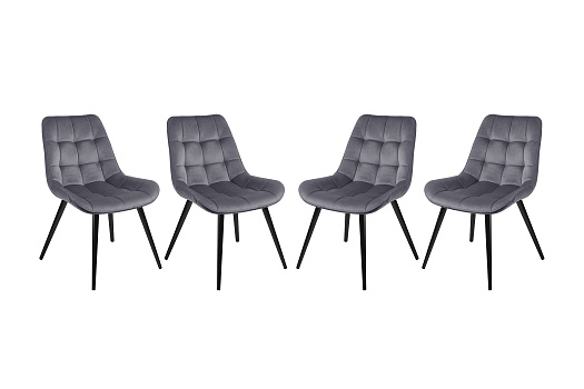 Комплект стульев AV 405 с поворотным механизмом черный муар / серый