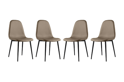 Комплект стульев AV 412 черный муар / кофейный