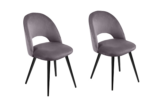 Комплект стульев AV 415 черный муар / серо-коричневый