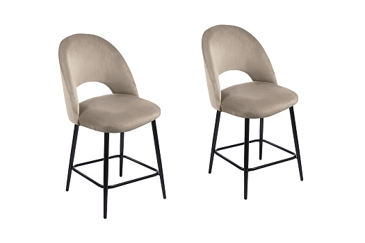 Комплект стульев полубарных AV 415 с поворотным механизмом черный муар / бежевый