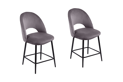 Комплект стульев полубарных AV 415 с поворотным механизмом черный муар / серо-коричневый