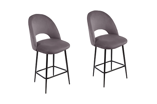 Комплект стульев полубарных AV 415 черный муар / серо-коричневый