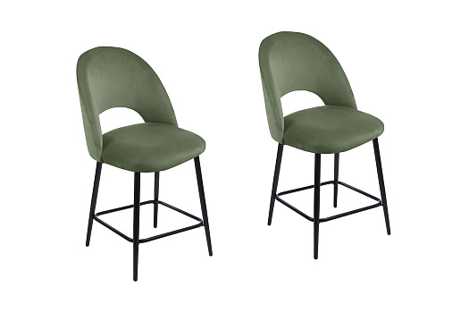 Комплект стульев полубарных AV 415 черный муар / зеленый