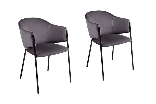 Комплект стульев AV 447 черный муар / серо-коричневый