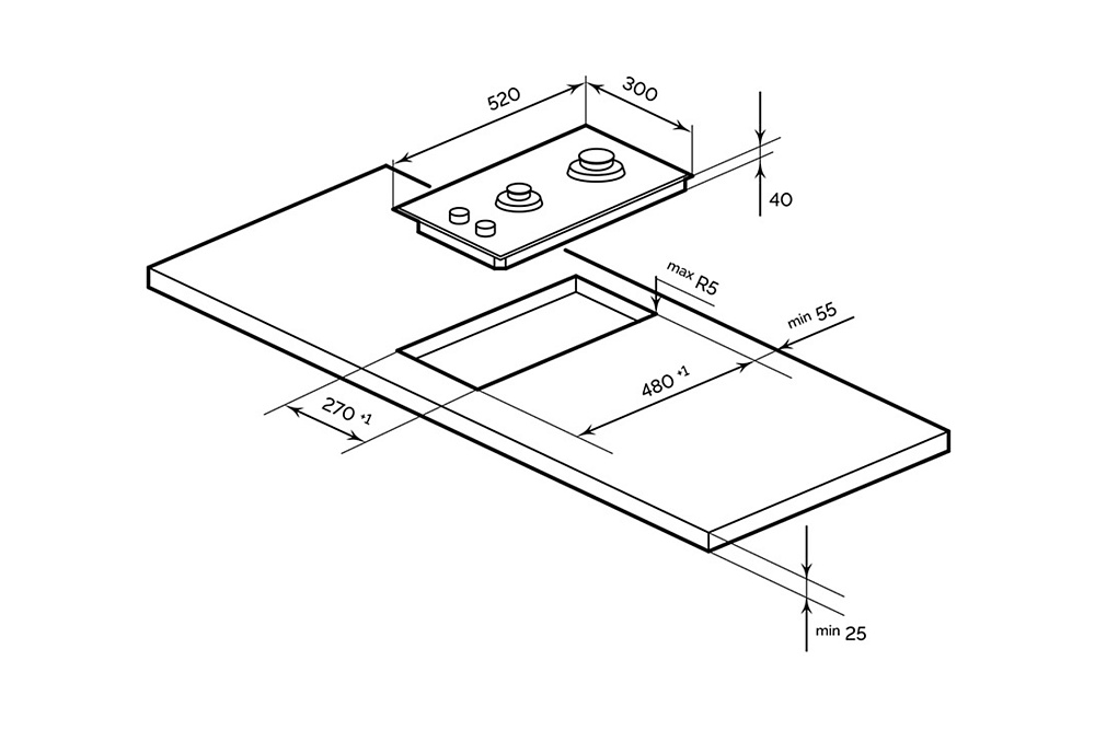 Газовая варочная поверхность LEX GVG 323A BBL