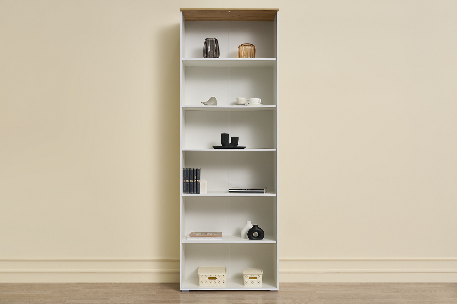 Шкаф-витрина Остин 16.394.02 белый шагрень / дуб крафт золотой