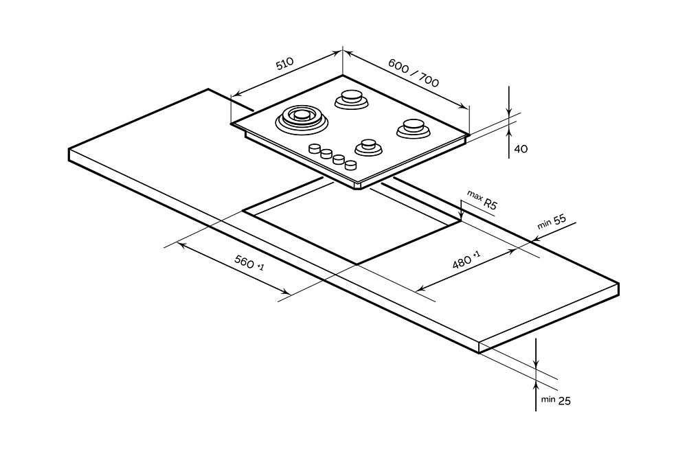 Газовая варочная поверхность LEX GVS 642A IX